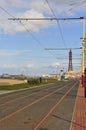 Tram tracks, Blackpool seafront Royalty Free Stock Photo