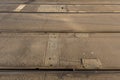 Tram tracks crossing each other Royalty Free Stock Photo