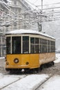 Tram under the snow