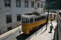 Tram uphill in Lisbon