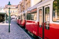 Tram in Vienna Grinzing Royalty Free Stock Photo