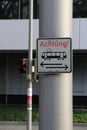 Tram warning sign Royalty Free Stock Photo