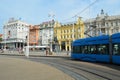 Tram on zagreb city center