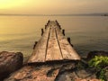 Tramonto sul lago di Bolsena Royalty Free Stock Photo