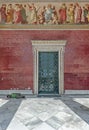 Tramp sleeping at the door of the National and Kapodistrian University of Athens