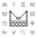 Trampoline, carousel flat vector icon in amusement pack Royalty Free Stock Photo