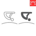 Trampoline gymnastics line and glyph icon