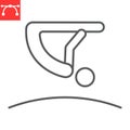 Trampoline gymnastics line icon