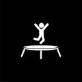 Trampoline icon isolated on black background Royalty Free Stock Photo
