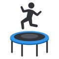 trampoline icon with jumping person.