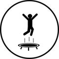 Trampoline jumping man symbol vector illustration Royalty Free Stock Photo