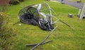 Trampoline twisted and mangled after storm Royalty Free Stock Photo