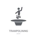 trampolining icon. Trendy trampolining logo concept on white background from Sport collection