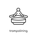 trampolining icon. Trendy modern flat linear vector trampolining Royalty Free Stock Photo