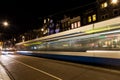 Trams in Amsterdam at Night Royalty Free Stock Photo