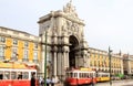 Trams for Rua Augusta Arch, Palace Square, Lisbon