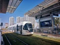 trams running through the city in Wuhan