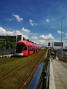 trams running through the Wuhan city