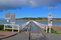 Tramway causeway wooden jetty links the visitor information centre to Granite Island. Royalty Free Stock Photo