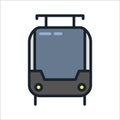 Tramway Icon Color Illustration Design