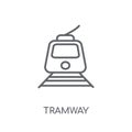 Tramway linear icon. Modern outline Tramway logo concept on whit