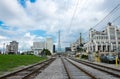 Tramway in the old historic French Quarter of New Orleans, USA