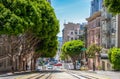 Tramway in San Francisco street California USA Royalty Free Stock Photo