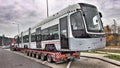 Tramway on semi-trailer. Operated by Panas company.