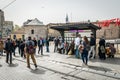 Tramway stop in Taksim, Istanbul, Turkey