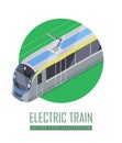 Tramway Vector Icon in Isometric Projection