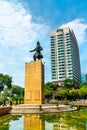 Tran Hung Dao statue on Me Linh Square in Saigon, Vietnam