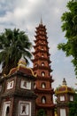 Tran Quoc Pagoda, a famous place in Hanoi, Vietnam. This temple is located on the west lake and attracts a lot of tourists Royalty Free Stock Photo
