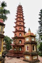 Tran Quoc pagoda at the West Lake in Hanoi, Vietnam. This is the oldest Buddhist temple in Hanoi Royalty Free Stock Photo