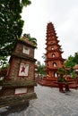 Tran Quoc Pagoda, a Buddhist temple built on a small island in Hanoi, Vietnam