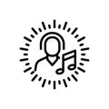 Black line icon for Trance, audio and listen Royalty Free Stock Photo