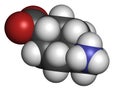 Tranexamic acid antifibrinolytic drug molecule. Prevents excessive bleeding, e.g. during surgery.