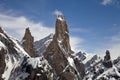 Trango towers karakorum range Gilgit Baltistan Pakistan Royalty Free Stock Photo