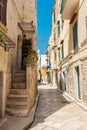 TRANI, ITALY, 10 AUGUST 2021 Medieval streets of the historic center