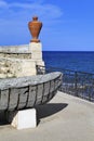 Trani, Italy - Modernistic decorations at the promenade along the Adriatic seashore in Trani old town historic city center