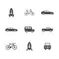 tranportaton icons set. Vector illustration. car icons