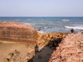 The ancient ruined walls of the Danish fort by the sea in the town of Tranquebar Royalty Free Stock Photo