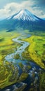 Tranquil Aerial View Of Majestic Mountains And Serene River Royalty Free Stock Photo