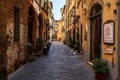 Tranquil alleyway in the picturesque Italian coastal town of Corniglia.