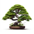 Tranquil Artistry: Beautiful Bonsai Tree Isolated on White Background. Generative ai