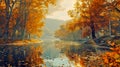 A tranquil autumn landscape