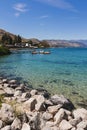 Tranquil Rocky Shore of Lake Chelan on a Sunny Day Royalty Free Stock Photo