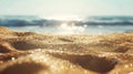 Tranquil Beach Landscape with Sand Dunes, Grass, and Gentle Ocean Waves. Generative AI Royalty Free Stock Photo