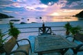 Tranquil beach resort, beautiful morning glory on the Koh Samui Royalty Free Stock Photo