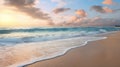 A tranquil beach sunrise with gentle waves Royalty Free Stock Photo