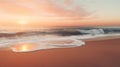 A tranquil beach sunrise with gentle waves Royalty Free Stock Photo